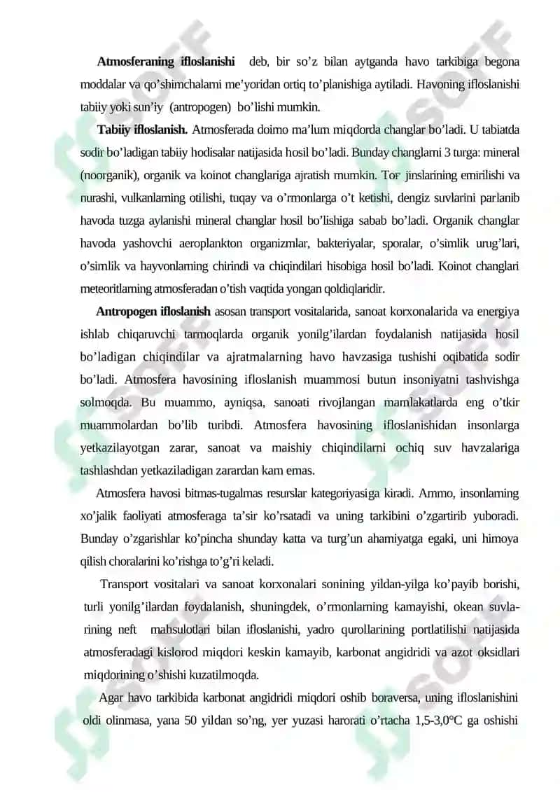 Atmosferaning ifloslanish muommolari 2
