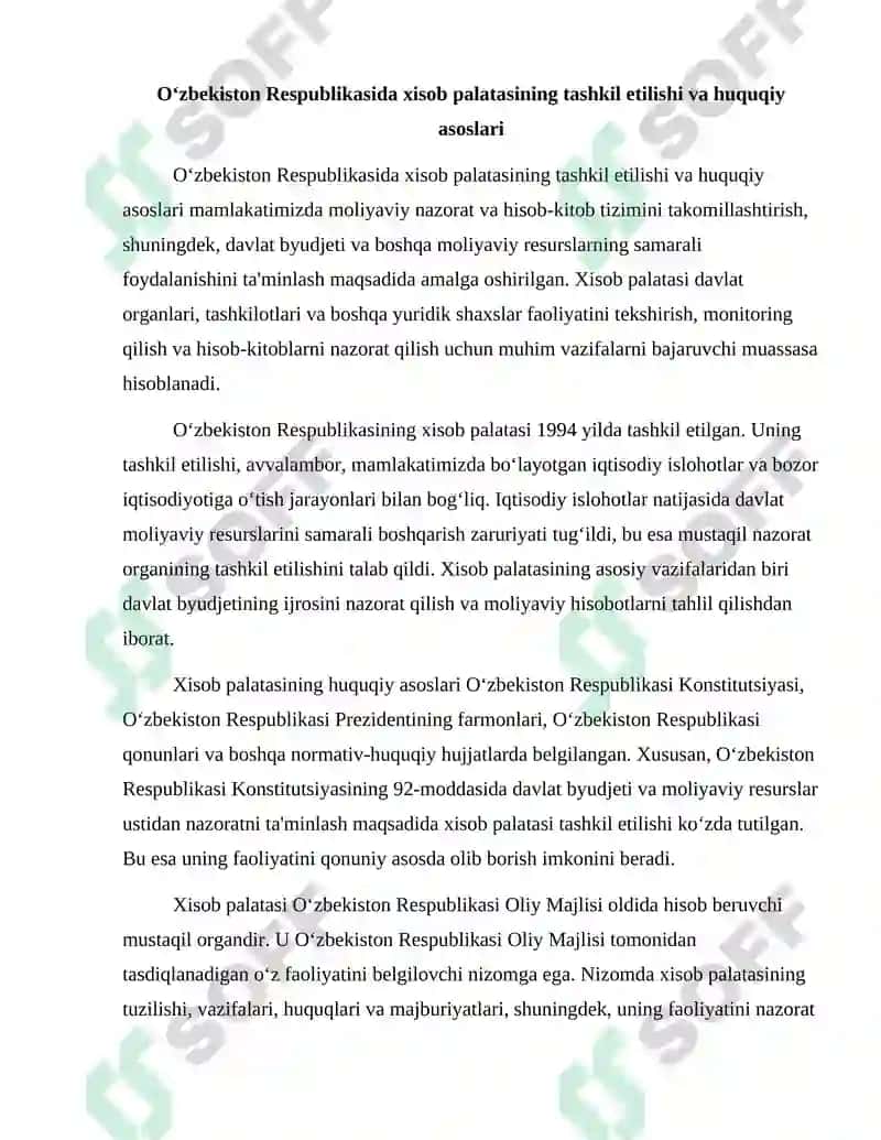 O‘zbekiston Respublikasida Xisob Palatasi 2