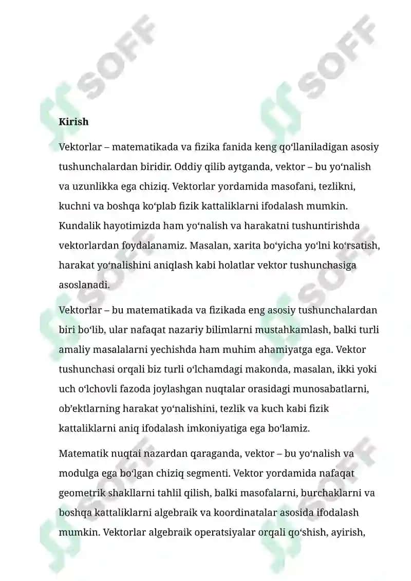 Vektorlar haqida tushuncha 2