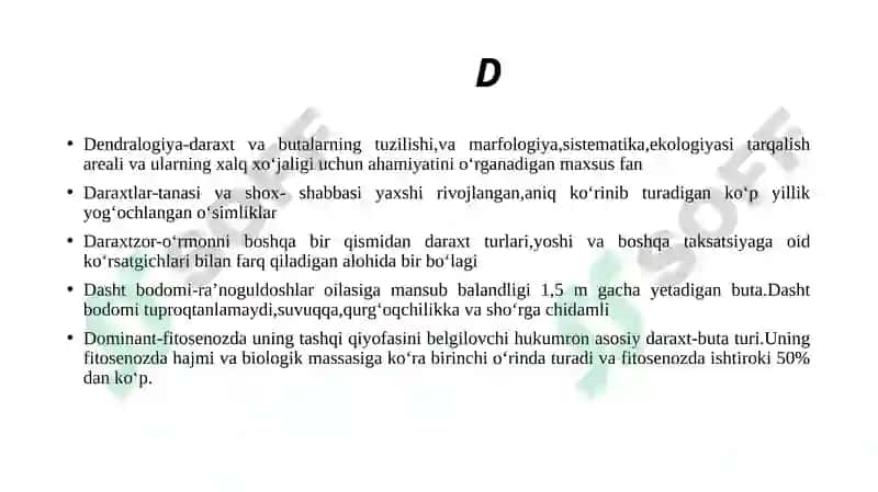 Dendralogiya-daraxt va butalar 2