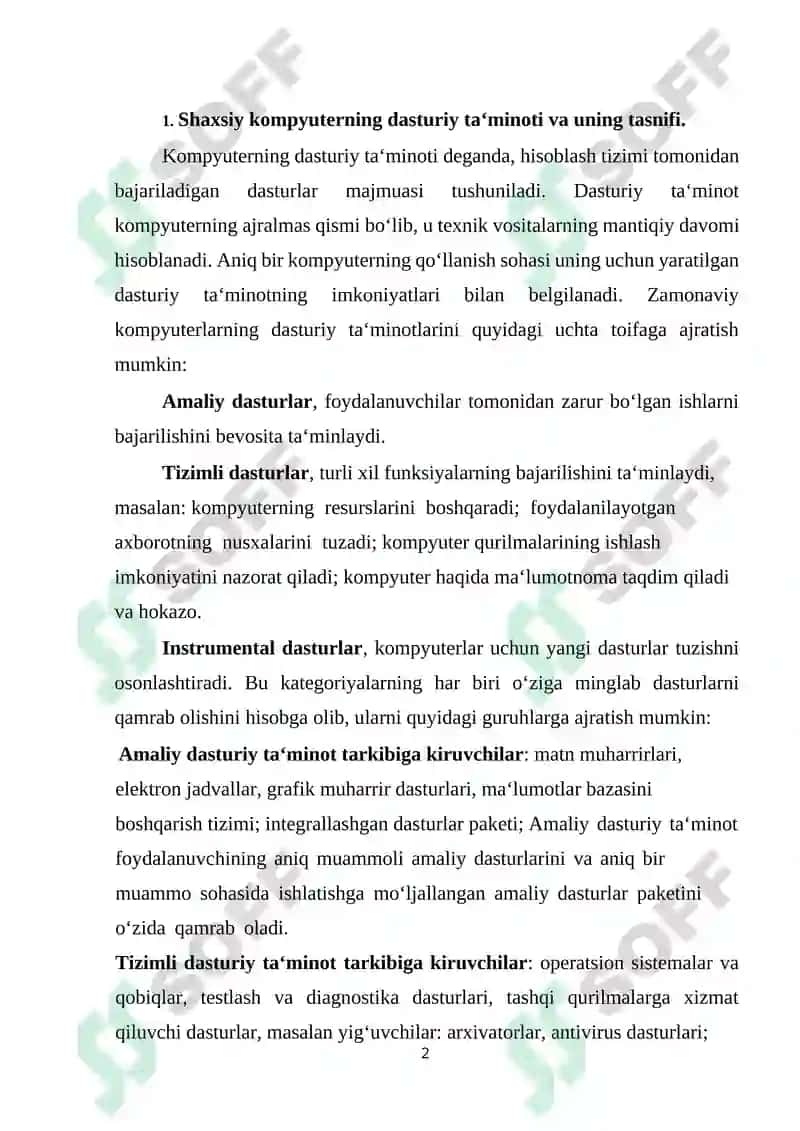 Kompyuterning Dasturiy Ta‘minoti 2
