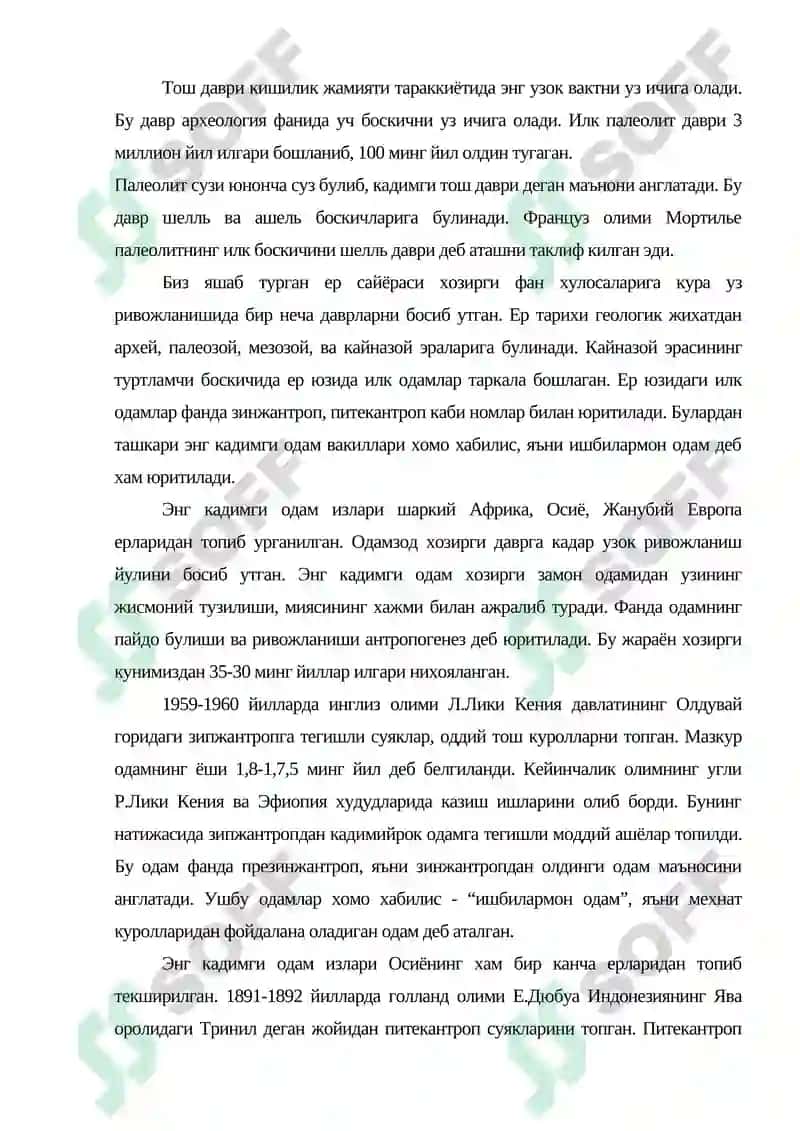 Илк палеолит даври археологияси 2