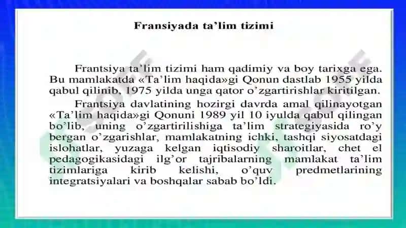 FRANSIYA TAʼLIM TIZIMI 2