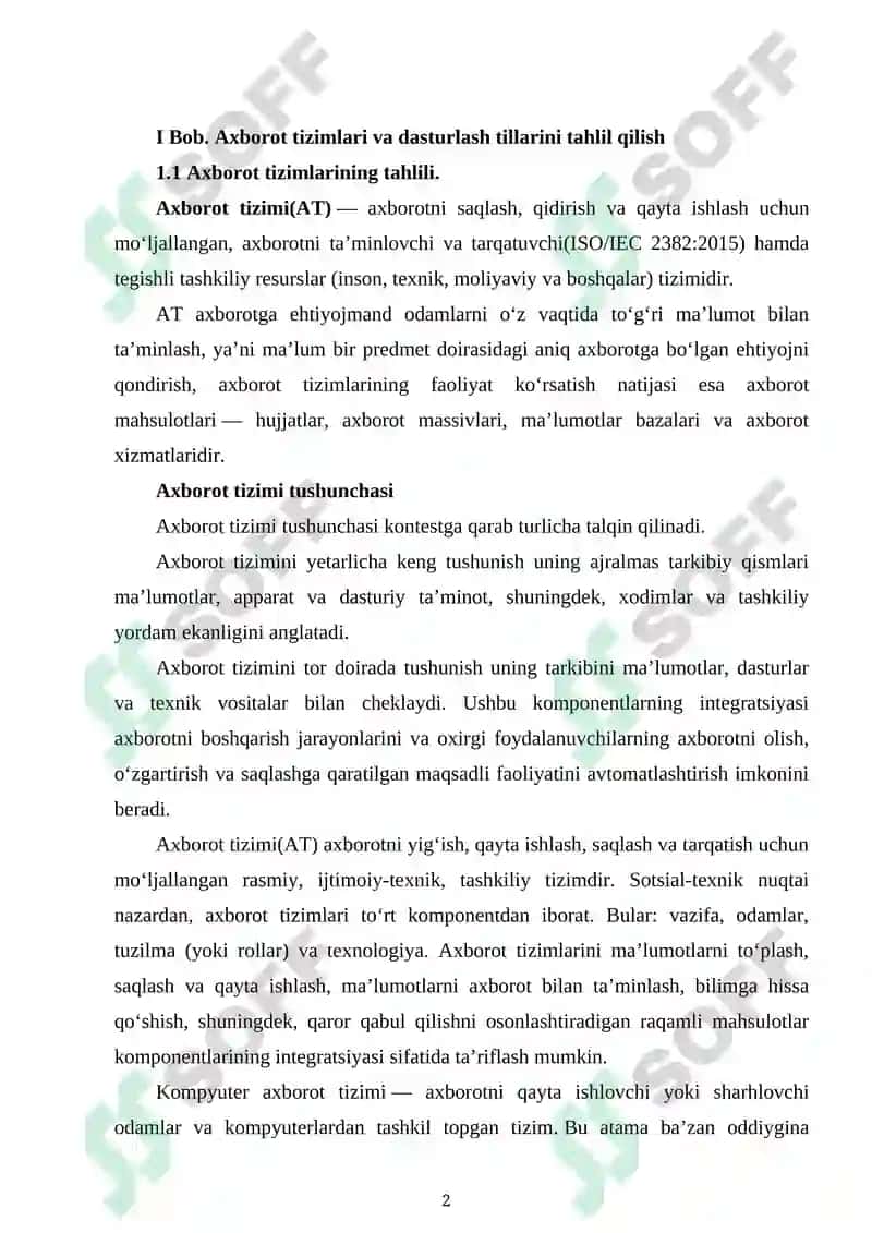 Axborot tizimi 2