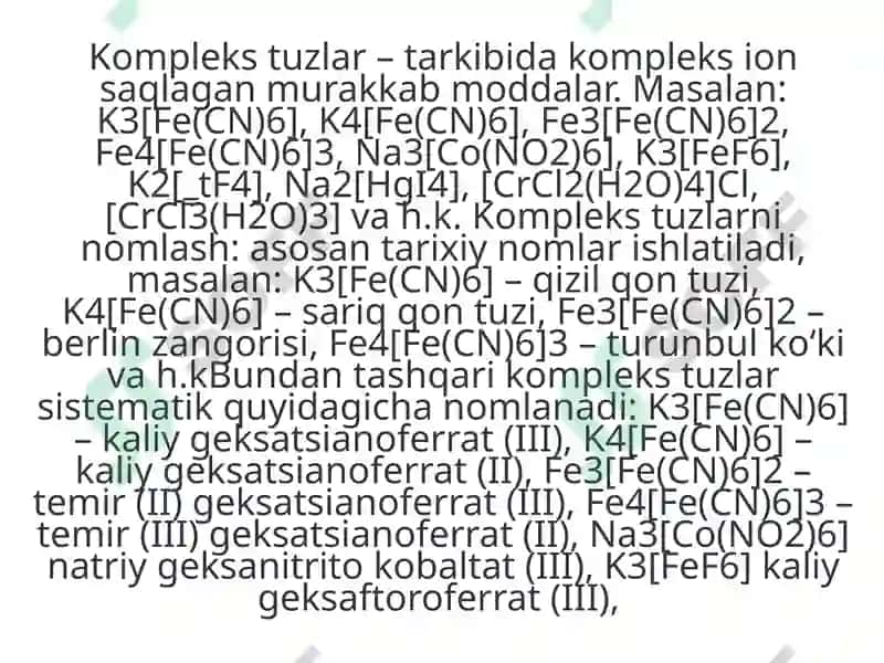Kompleks tuzlar 2