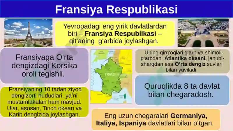 Fransiya Respublikasi 9-sinf GEOGRAFIYA 2