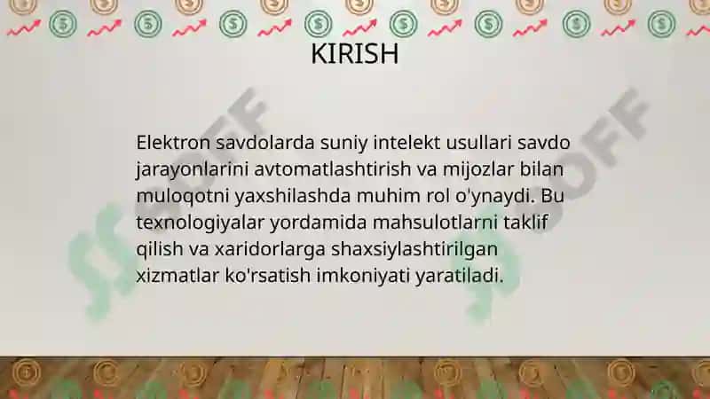 Elektron savdolarda suniy intelekt usullaridan foydalanish 2