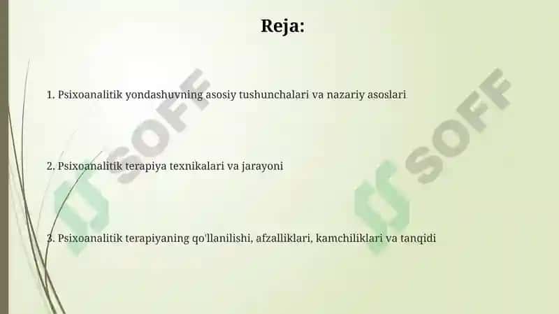 Psixologik maslahatga psixoanalitik yondashuvlarning xususiyatlari. 2