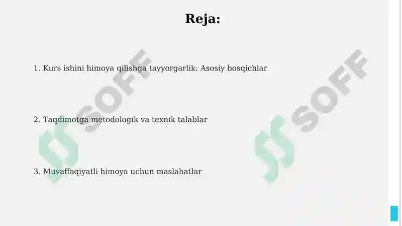 Kurs ishini himoya qilishga tayyorgarlik 2