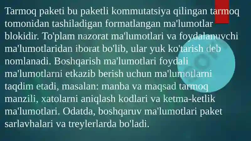 Tarmoq paketlari 2
