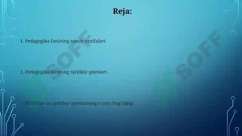 Pedagogika fanining asosiy vazifalari 2