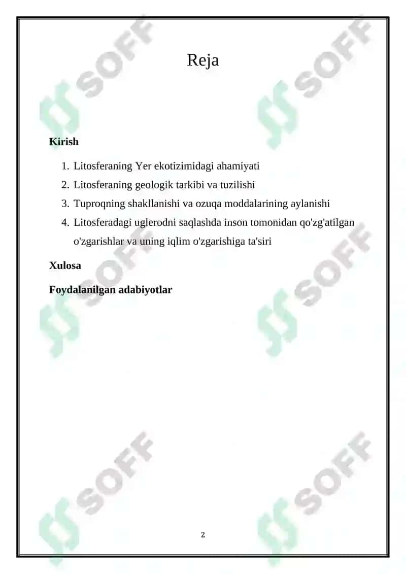 Litosferaning EKOLOGIK FUNKSIYASI 2