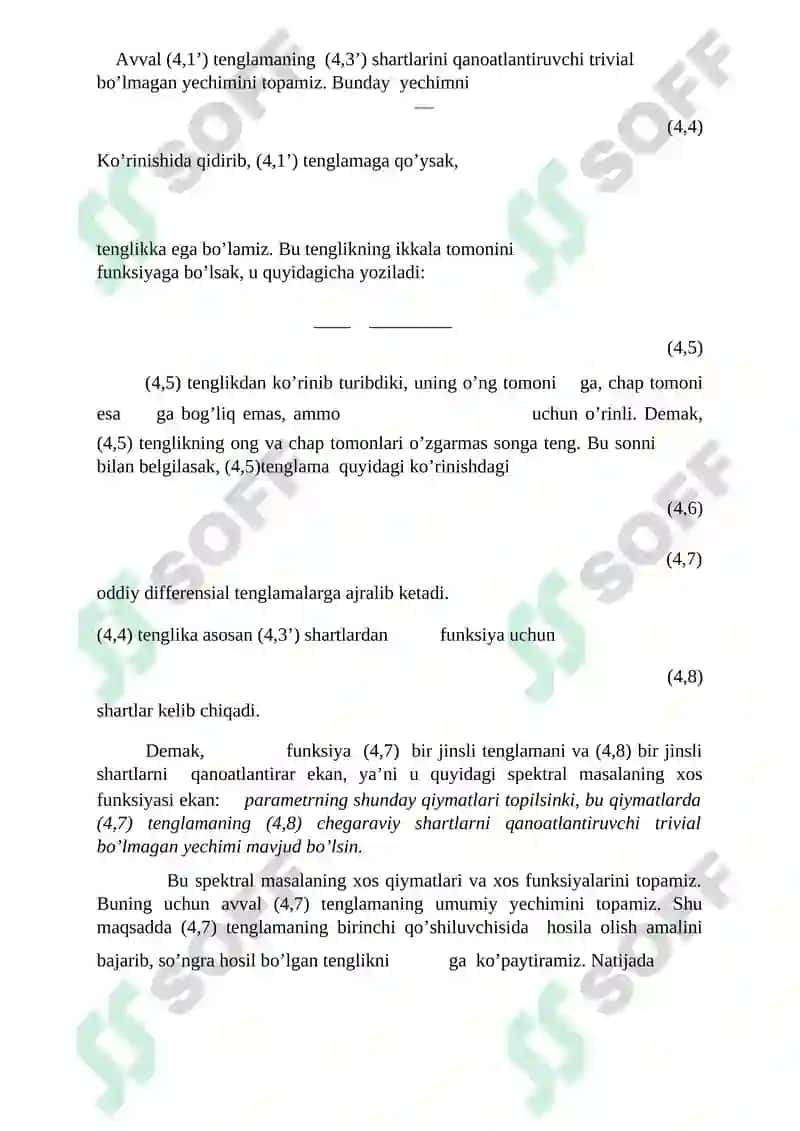 BUZILADIGAN TENGLAMALAR UCHUN CHEGARAVIY MASALAR 2