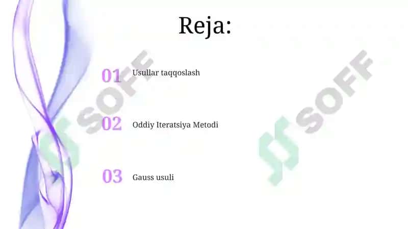Oddiy iterasiya.Gauss usuli 2