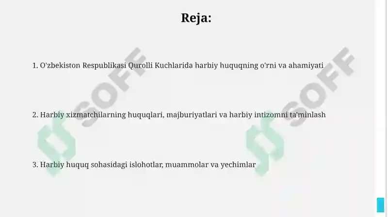 Harbiy Huquqning O‘zbekiston Respublikasi Qurolli Kuchlaridagi Ijtimoiy roli 2