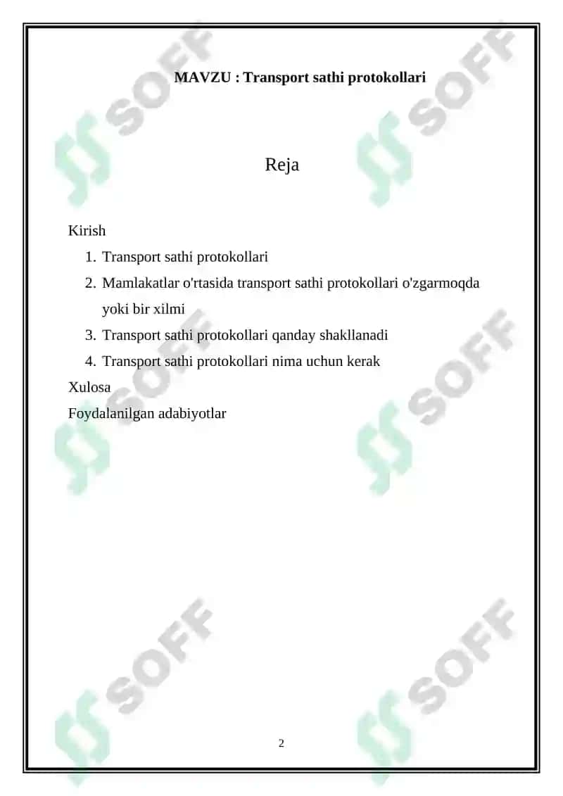 Transport sathi protokollari 2