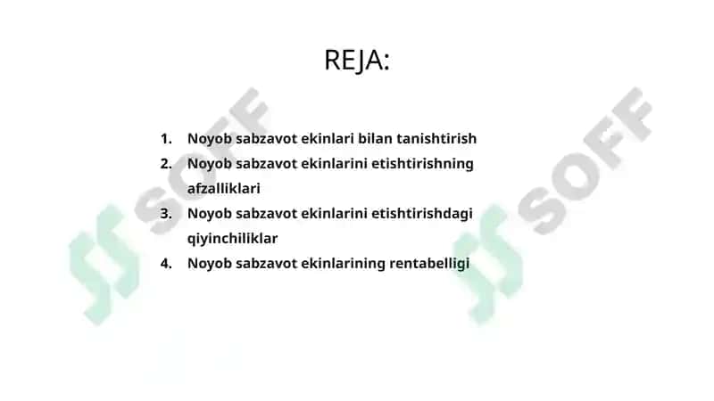 Noyob sabzavot ekinlari 2