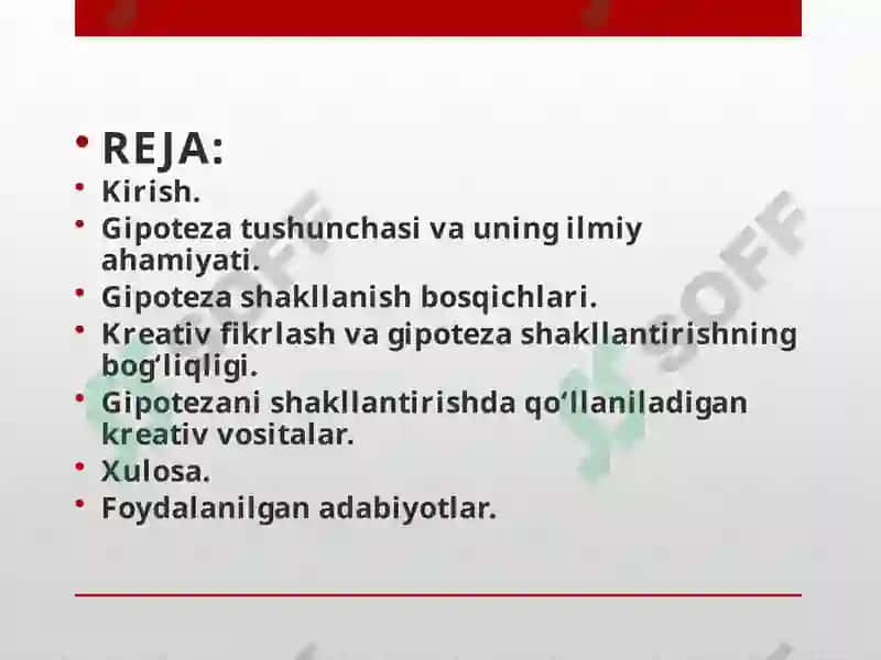 Gipotezanishakllantirish vositalari 2