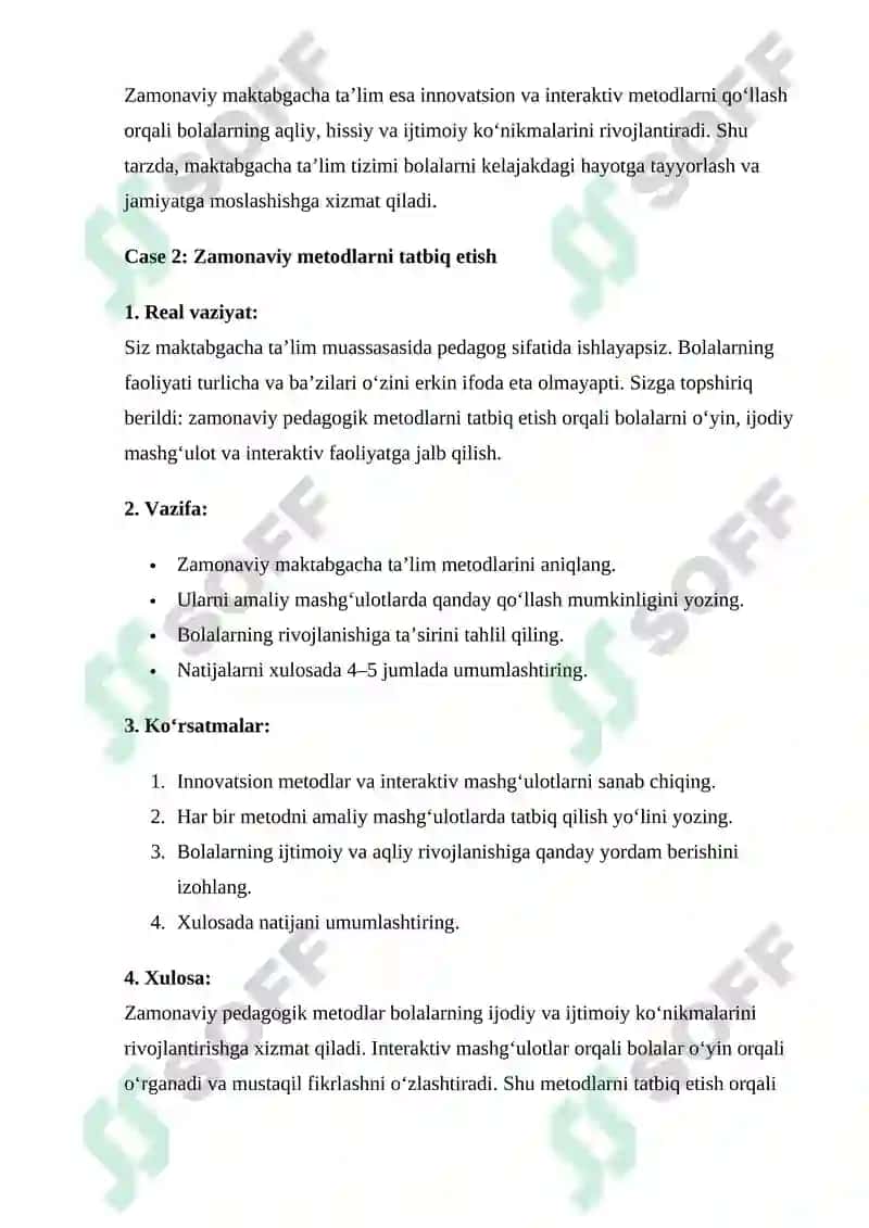 Maktabgacha ta’limning rivojlanishini tahlil qilish 2