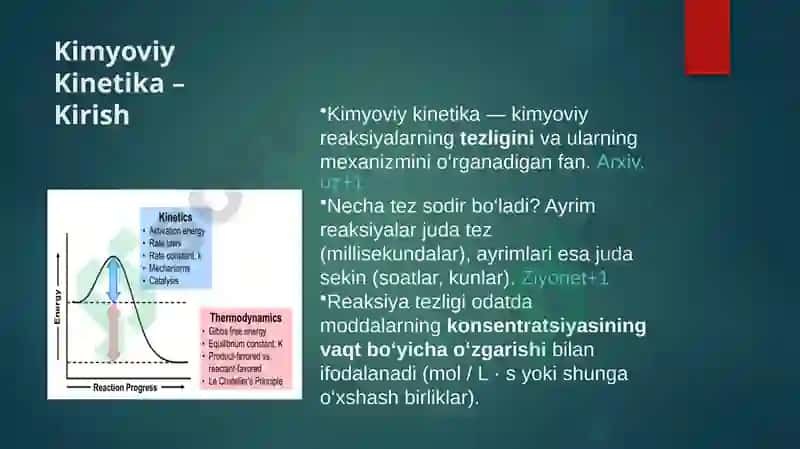 Kimyoviy Kinetika va Kimyoviy Muvozanat 2
