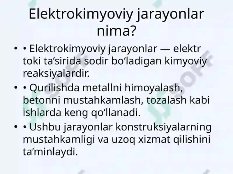 Elektrokimyoviy jarayonlar 2