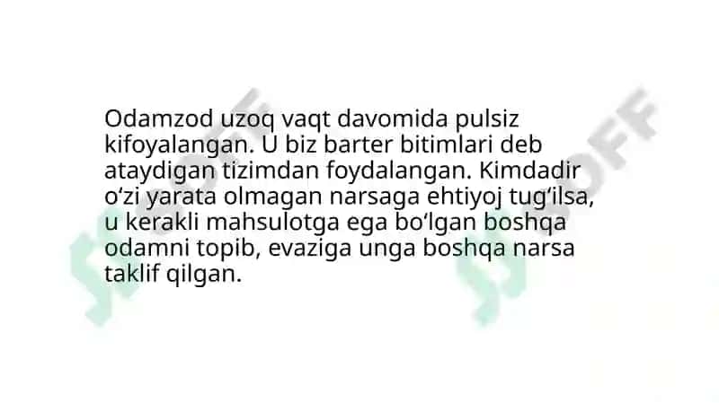 Pulning paydo boʻlishi tarixi va vazifalari 2