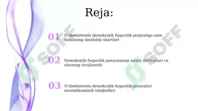 Oʻzbekiston demokratik fuqarolik jamiyati asoslarining shakllanishi 2