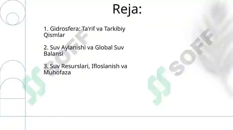 Gidrosfera va uning tarkibiy qismlari 2