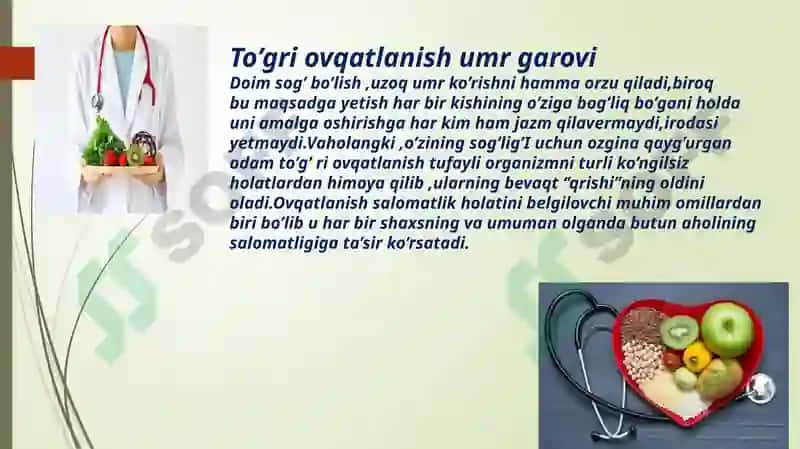 To’gri ovqatlanish 2