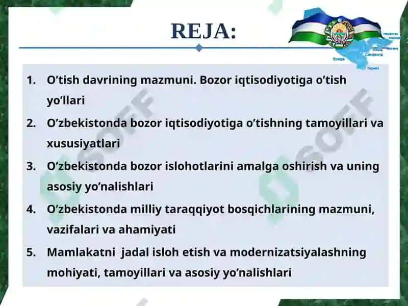 Bozor iqtisodiyotiga  o’tish davri 2
