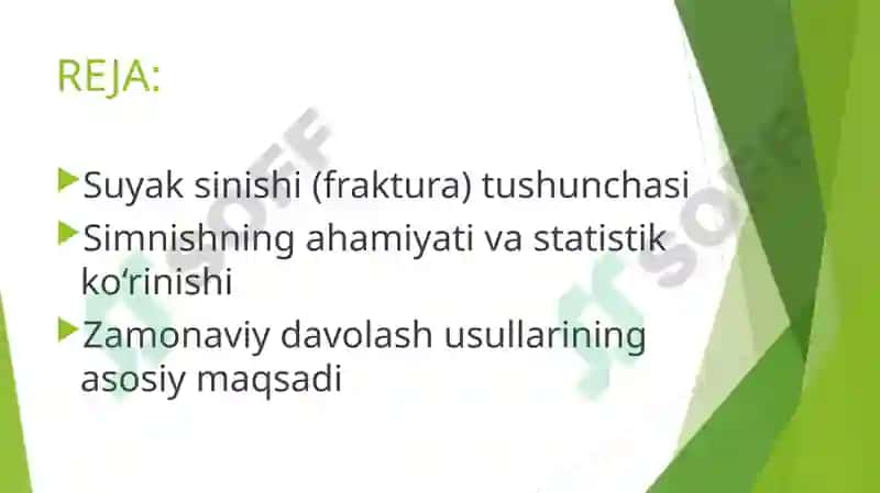 Suyak sinishlarida zamonaviy davolash usullari 2