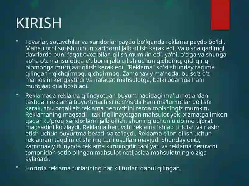 "Xalqaro reklama" 2