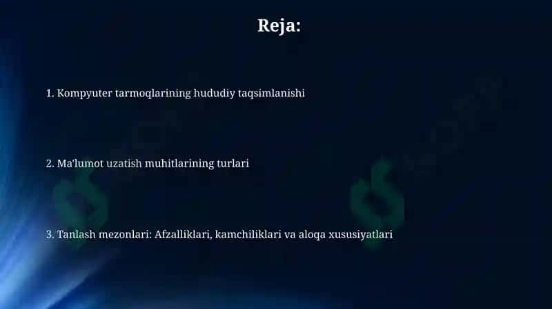 Kompyuter tarmoqlarining tasnifi 2