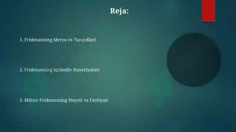 Fridmanning Meros va Tanqidlari 2