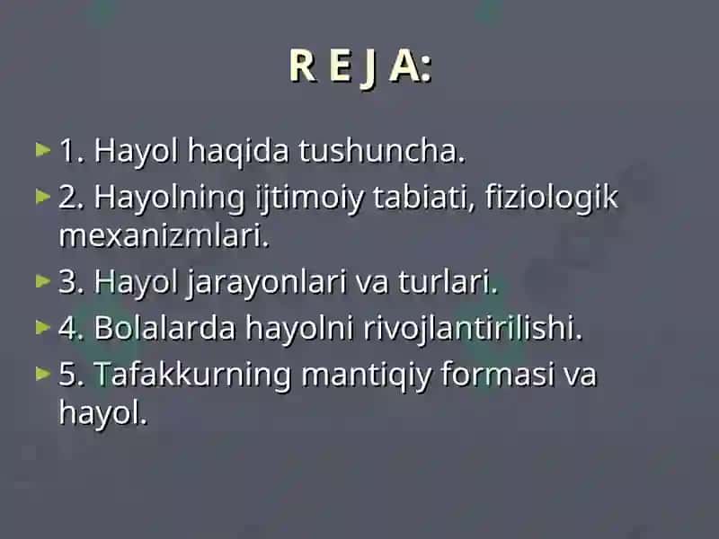 Hayol haqida tushuncha 2
