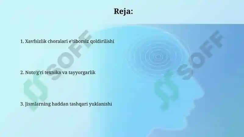 Gimnastika mashgʻulotida jarohatlanishning sabablari 2