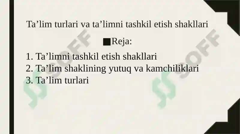 Ta’lim turlari va talimni tashkil etuvchi shakllar 2