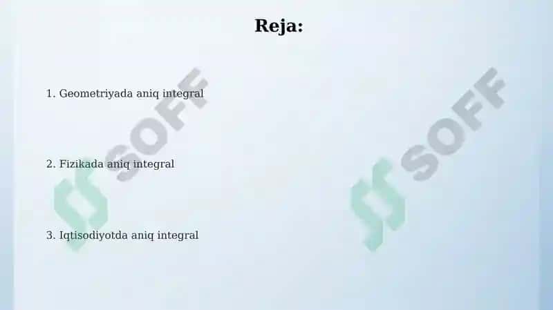 Aniq integral tatbiqlari 2