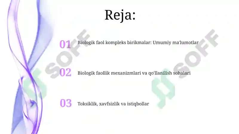 Biologik faol kompleks birikmalar 2