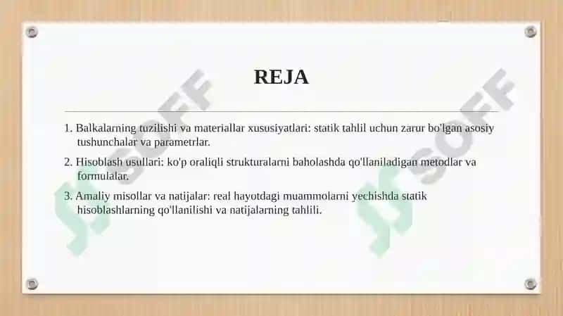 Ko'poraliqli statika niqobalkalar hisobi 2