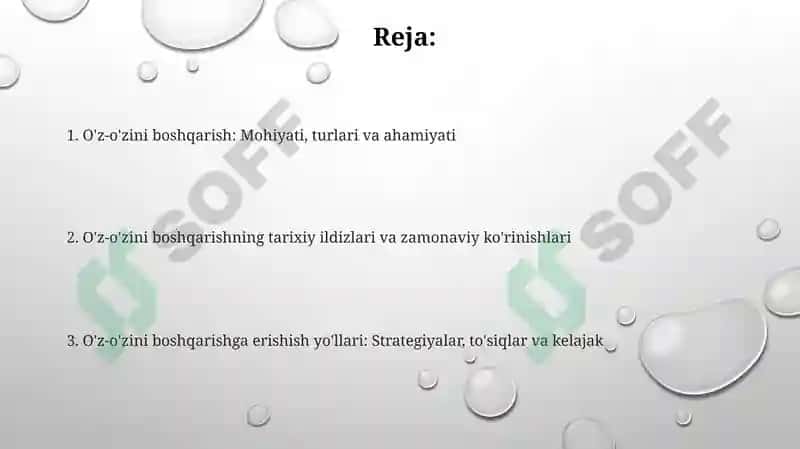 O'zini o'zi boshqarish 2