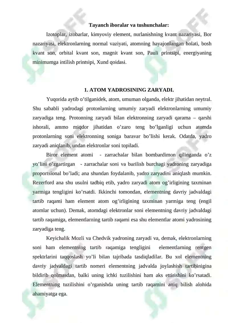 Kvant kimyosining asosiy tushunchalari 2