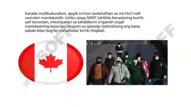 Kanada davlatining iqtisodiy holati S.W.O.T. tahlili 2