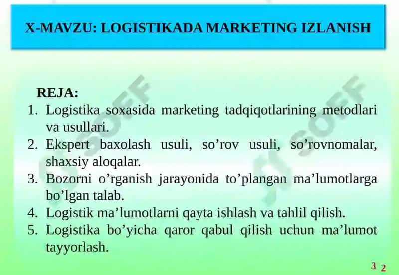 LOGISTIKA va MARKETING 2