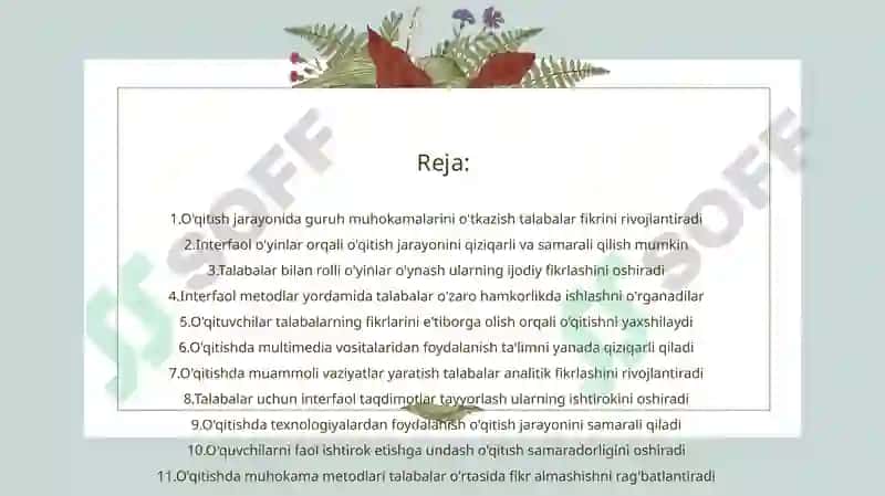 O'qitishning interfaol metodlari 2