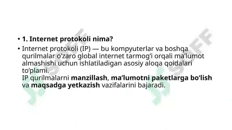 Internet Protokoli(IP) 2