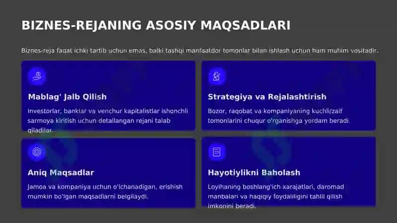 Biznes reja va uni tuzish 2