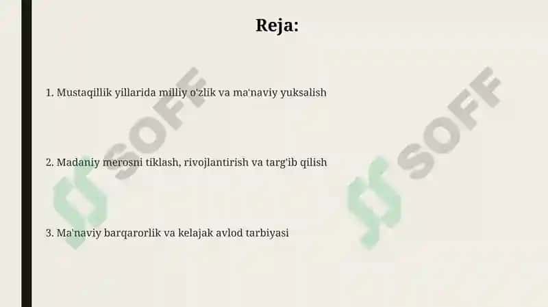Mustaqillik yillarida O'zbekistonda ma'naviy tarqqiyot 2