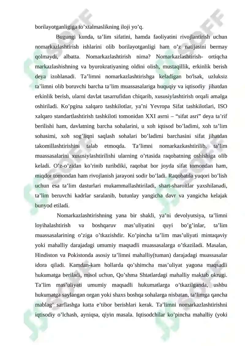 Ta’limni nomarkazlashtirishning mazmuni mohiyati 2