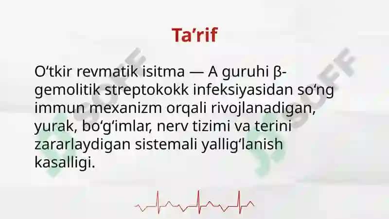 O‘tkir revmatik isitma. Mitral va aortal yurak nuqsonlari 2